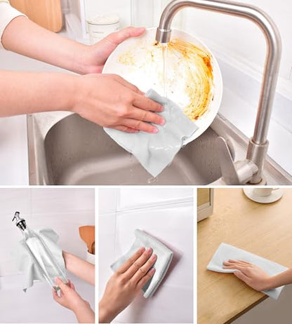 KitchLife Microfiber Cleaning Cloth Roll - Tear-Away Reusable Microfiber Paper Towels, Lint-Free, Washable, 20 Sheets for Kitchen, Car, Dishes, and Sensitive Surfaces (Light Gray) - color: Light Gray