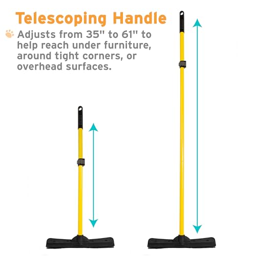 FURemover Pet Hair Removal Rubber Broom, 61" Telescopic Handle - size: 61" Telescopic Handle