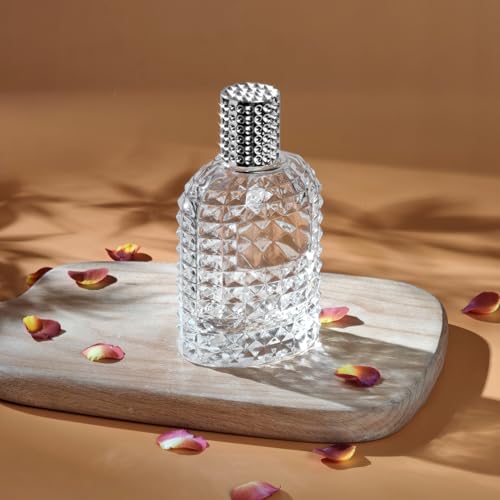 100ml/3.4 Oz Glass Spray Bottle Perfume Atomizer,Empty Travel Refillable Perfume Spray Bottle with 3 Kinds of Dispenser (A1) - style: A1