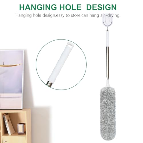 100-inch Extra-Long Dusters, Cleaner Tools with Extension Pole and Bendable and Washable Microfiber Head, Feather Duster for High Ceilings,Ceiling Fan,Furniture