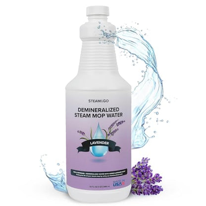 Steam & Go Demineralized Water for Steam Mop – Lavender Scent, 32 oz | Scented Floor Cleaner Solution, Ready-to-Use, Compatible with Any Steam Cleaner - size: 32 Fl Oz (Pack of 1)
