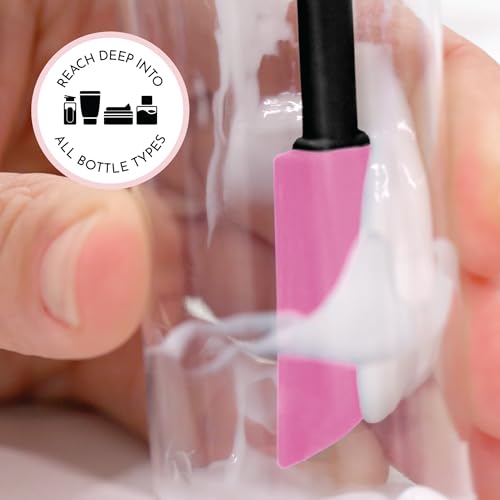 S&T INC. Makeup Spatula, Large and Mini Silicone Spatula Set for Cosmetics, Shampoo, Hair Care, and Skin Care Products, 4 Piece Set, Pink/Purple - color: Pink/Purple, size: 4 Pack
