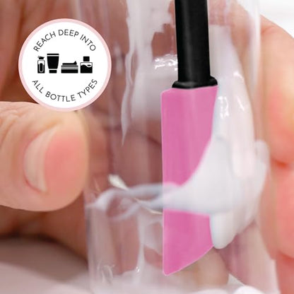 S&T INC. Makeup Spatula, Large and Mini Silicone Spatula Set for Cosmetics, Shampoo, Hair Care, and Skin Care Products, 4 Piece Set, Pink/Purple - color: Pink/Purple, size: 4 Pack