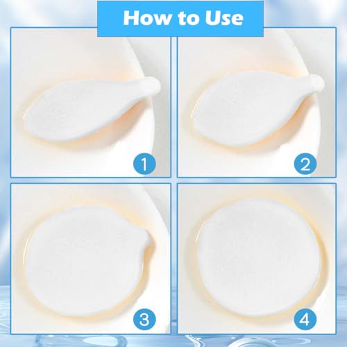 Facial Sponge Compressed,60 Pcs PVA Professional Makeup Removal Wash Round Face Sponges Spa Pads Exfoliating Cleansing for Women,White - color: White