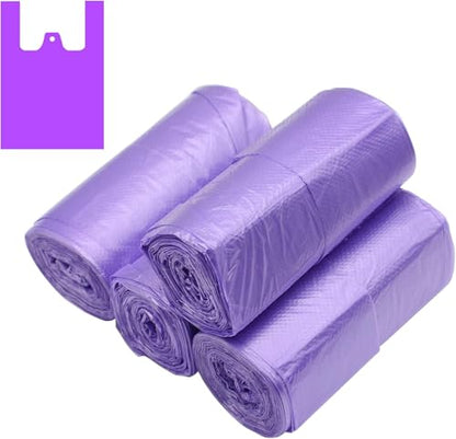 100 Counts 4 Gallon Trash Bags, 23.6 Inch x 17.7 Inch Kitchen Small Garbage Bags with Handles for Bathroom, Household Contractor Bags (Purple)