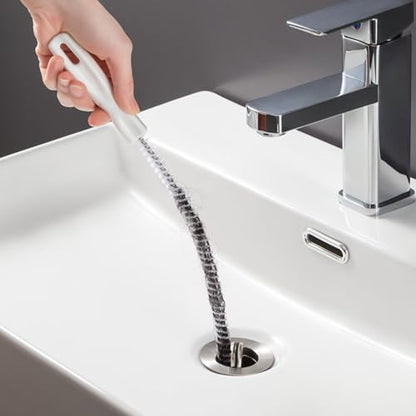 Drain Snake Cleaner Brush Flexible Pipe Clog Remover Tool for Sink Shower Bathtub Reusable Hair and Debris Cleaning Accessory - color: White1