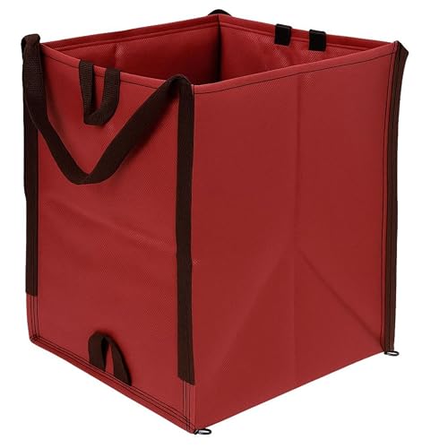 DURASACK Heavy Duty Home and Yard Bags 48-Gallon Reusable Self-Standing Lawn and Leaf Bags Garbage Can with Reinforced Handles, Red - color: Red
