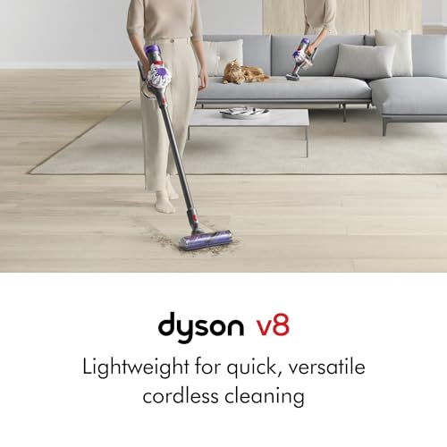 Dyson V8 Cordless Vacuum, Cleans Hard Floors and Carpets, Detangles, Converts to Handheld, 115AW, 2 Power Modes, Up to 40 Minutes¹ - style: V8