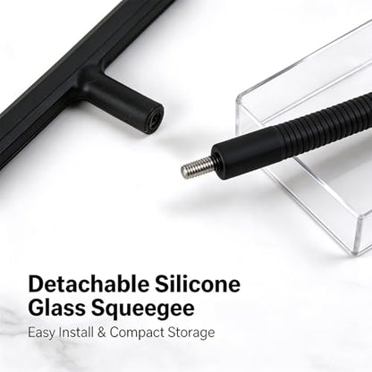 Shower Squeegee for Glass Doors with Detachable Handle, Silicone Window Squeegee for Shower Glass, Streak-Free Bathroom Cleaner for Mirrors, Windows & Tile