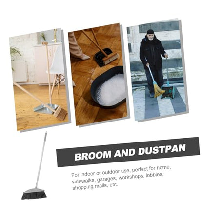 GARVALON Long Handle Dust Broom Hair Removal Sweeper for Carpet Kitchen Floor Cleaning Broom Soft Bristles
