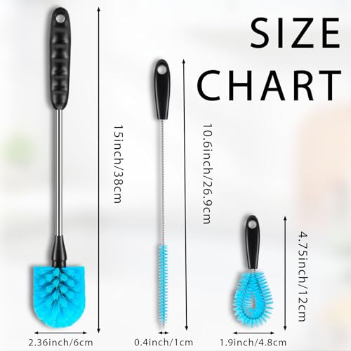 Bottle Brush Cleaner Kit, Water Bottle Washer & Cup Scrubber Brush Set | Bottle Cleaning Brush Set with Straw, Glass Water Bottle Washer and Cup Scrubber Kit for All Bottles