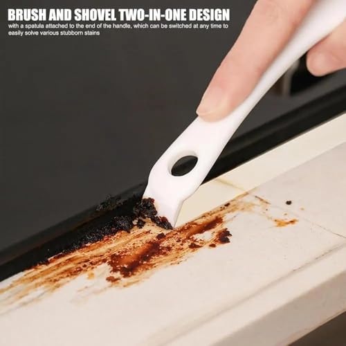 1 Pack Double-Ended Slot Cleaning Brush, Groove Crevice Cleaning Tool for Kitchen BBQ Grate Bathroom Home, White - color: White