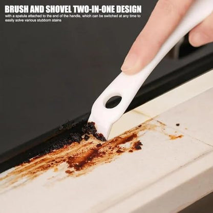 1 Pack Double-Ended Slot Cleaning Brush, Groove Crevice Cleaning Tool for Kitchen BBQ Grate Bathroom Home, White - color: White