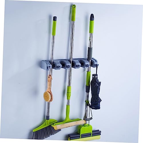 Mobestech Wall-mounted Mop Stand Bathroom Organizers for Holders Hook Wall Storage Organizer Kitchen Mop Broom Holder Over The Door Organizer Wall Mounted Storage Tool Storage Rack Blue