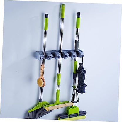 Mobestech Wall-mounted Mop Stand Bathroom Organizers for Holders Hook Wall Storage Organizer Kitchen Mop Broom Holder Over The Door Organizer Wall Mounted Storage Tool Storage Rack Blue