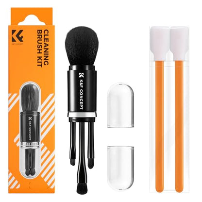 K&F Concept 6-in-1 Keyboard Cleaning Brush Kit for Camera, Lens, PC Monitor - color: Black