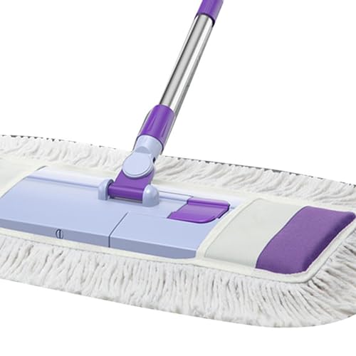 Flat Mop for Floor Cleaning, Wet and Dry Mop with Flexible Flat Head, Efficient Dust Dirt Adsorption, Telescopic Handle 33.86 - 49.21in for Home Hardwood Tile Floors