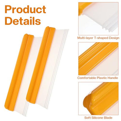 Car Squeegee, 6 Pack 12 inch Flexible Car Water Scraper Tool Silicone Window Squeegee for Cars Or Home Use, Washing & Wiping Glass, Mirror & Shower Doors, Yellow