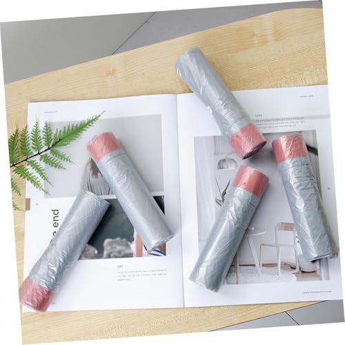 5 Rolls Thickened Drawstring Garbage Bags Disposable Rubbish Pouches Strong Trash Storage Bags for Kitchen Bathroom Home Use Random Color
