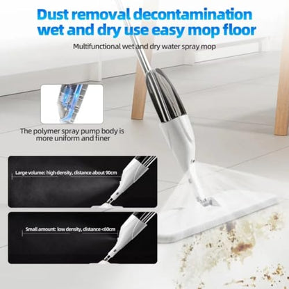 New Spray Mop Broom Set with Reusable Microfiber Pads Rotating Dry & Wet Household Flat Mops for Cleaning Home Floor Tool