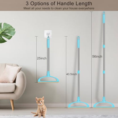 Carpet Rake for Pet Hair Removal, Pet Hair Removal Tool Set of 2, 56” Long Handle Carpet Pet Hair Removal Carpet Scraper Dog Cat Hair Remover for Sofa, Couch, Car, Rug,Stairs