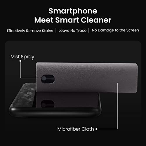 YTT Touchscreen Mist Cleaner, Screen Cleaner, for All Phones, Laptop and Tablet Screens,Two in One Spray and Microfiber Cloth (White and Gray) 2Pack - color: White and Grey