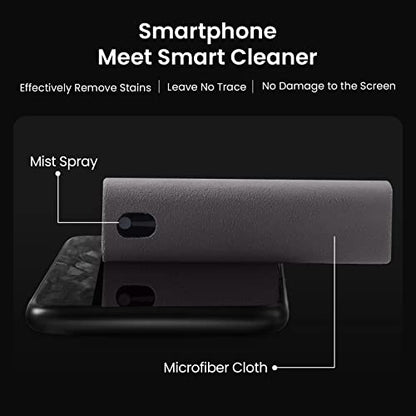 YTT Touchscreen Mist Cleaner, Screen Cleaner, for All Phones, Laptop and Tablet Screens,Two in One Spray and Microfiber Cloth (White and Gray) 2Pack - color: White and Grey