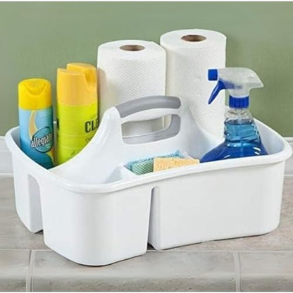 JOEY'Z Extra Large 5 Gallon Divided Cleaning Caddy Organizer with Handle | Cleaning Supplies for Housekeeping, Shower Caddy Portable, Shower Caddy Dorm - Cleaning Supplies Organizer 17.7 x 13.2 x 7.7