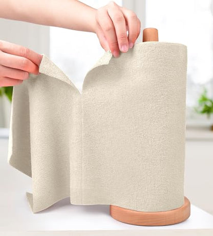 KitchLife Microfiber Cleaning Cloth Roll - Tear-Away Reusable Microfiber Paper Towels, Lint-Free, Washable, 20 Sheets for Kitchen, Car, Dishes, and Sensitive Surfaces (Sand Beige) - color: Sand Beige