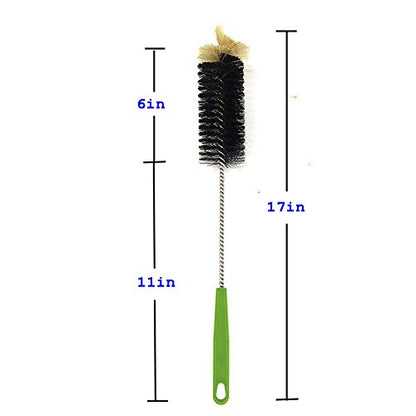Long Bottle Brush, 17 in Bendable Cleaner Brushes for Cleaning Neck Beer Bottles, Wine, Baby Bottles, Water Bottles, Tumblers, Flask, Bird Feeder, Vase and Brewing Supplies black/2Pack - color: Black/2pcs