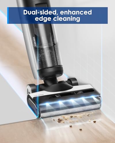 Tineco Floor ONE S7 FlashDry Smart Cordless Wet Dry Vacuum Cleaner, Long Runtime, Great for Sticky Messes, Self-Cleaning, 158℉Hot Air FlashDrying, Dual-Sided Edge Cleaning, Extended Battery Lifespan