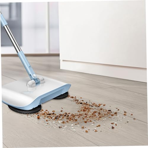 Carpet Sweeper Manual Manual Vacuum Sweeper 2 in 1 Hand Push 180 Degree Rotating Sweeping Mop Crumb Vacuum Cleaner Home Cleaning Tool for Sweeping Blue - color: Blue