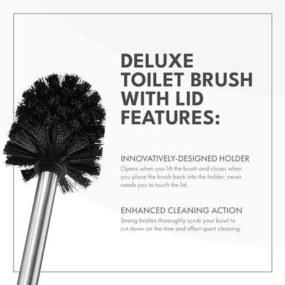 ToiletTree Products Toilet Brush with Lid (White 2 Pack) - style: White 2 Pack