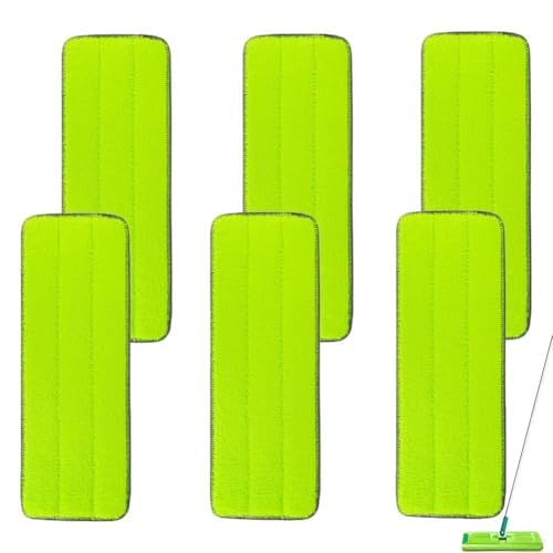 Replacement Microfiber Mop Pads for Libman Rinse 'n Wring Mop and Bucket System, Washable Reusable Wet & Dry Cleaning Refill Head for Multi-Surface Floor-6 Pack - color: 6 Pack