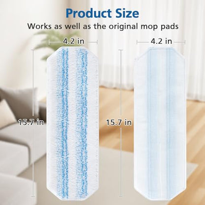 10 Pack H2prO Mop Pads Compatible with O Ceda H2PrO Flat Mo p System, 100% Microfiber Mop Head Replacements, Washable and Reusable, White - color: 10 Pack-white