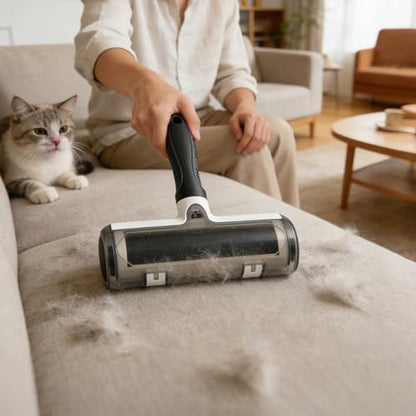 Reusable Pet Hair Remover Roller – Self Cleaning Lint Roller for Dog & Cat Hair – Removes Pet Fur from Couch, Furniture, Carpet & Clothes – No Refills Needed