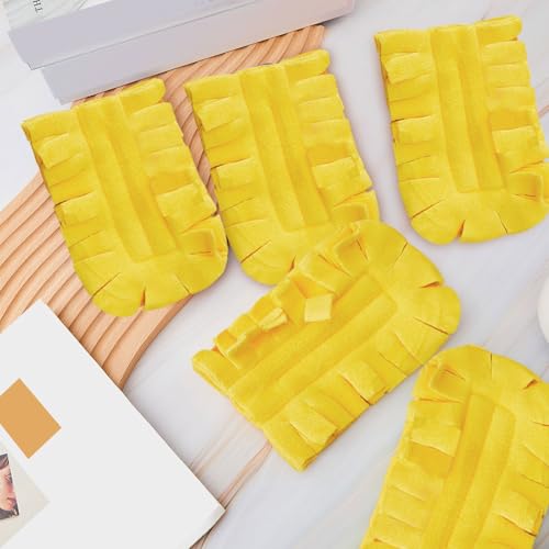 Zubebe 12 Pcs Duster Refill Reusable Fleece Duster Refills Feather Flat Dusters Multi Surface Washable Cleaning Pads Tools for Home, Blinds, Car, Pet, Furniture, Fans (Yellow) - color: Yellow