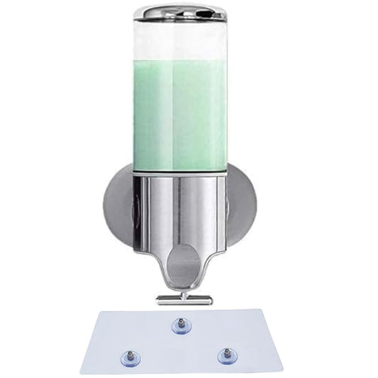 No Drill Wall Mounted Soap Dispenser Shower Liquid Shampoo Soap Dispenser for Bathroom, Kitchen, Marketplace, Hotel 500ml -Transparent