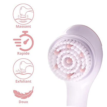 Finishing Touch Flawless Cleanse Spa, Electric Body Brush- with 3 Multi-Purpose Cleansing Heads for a Full Body Spa Experience