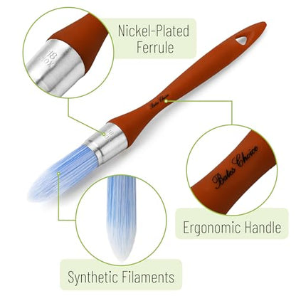 Bates- Trim Brush, 0.75 Inch, Edge Painting Tool, Trim Paint Brushes, Trimmer Edger, Trim Brush - color: Rust, size: 0.75 inch, 1 Pack