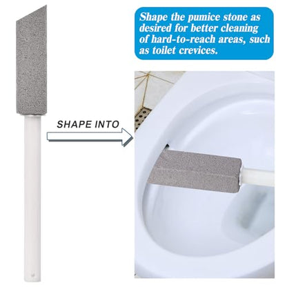 3 Packs Pumice Cleaning Stone with Extra Long Handle, Pumice Stone for Toilet Bowl Clean for Cleaning Toilets, Bathtubs, Grills, Swimming Pools, Sinks - size: 3 Pack