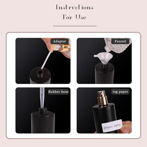 2pcs 50ml Glass Spray Bottle for Perfume,Refillable Travel Perfume Atomizer Bottles,Black Portable Cologne Atomizer Empty Bottle.(Black) - color: Black*2