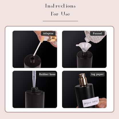 2pcs 50ml Glass Spray Bottle for Perfume,Refillable Travel Perfume Atomizer Bottles,Black Portable Cologne Atomizer Empty Bottle.(Black) - color: Black*2