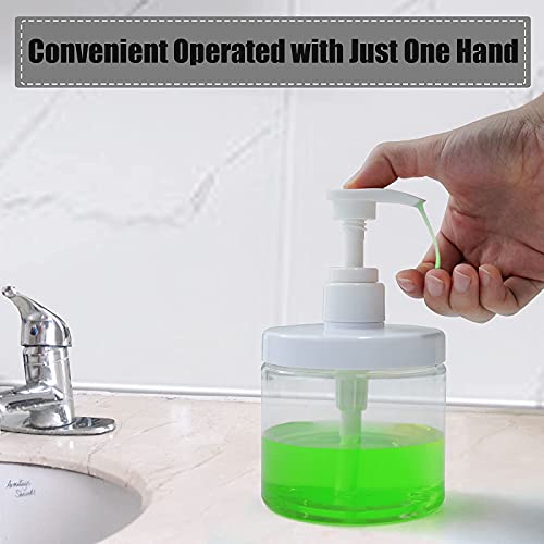 Cosywell Pump Bottle Dispenser Plastic Refillable Bottles Wide Mouth Jar Style Empty Bathroom Shower Containers for Lotion Shampoo Conditioner (Clear, 2X 500ml) - color: Clear, size: 2x 500ml
