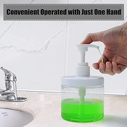 Cosywell Pump Bottle Dispenser Plastic Refillable Bottles Wide Mouth Jar Style Empty Bathroom Shower Containers for Lotion Shampoo Conditioner (Clear, 2X 500ml) - color: Clear, size: 2x 500ml