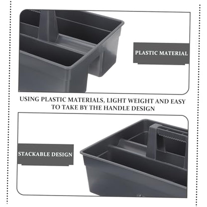 Happyyami Thick Plastic Cleaning Basket with Portable Handle Versatile Storage Organizer for Cleaning Tools and Supplies for Home and Office Use