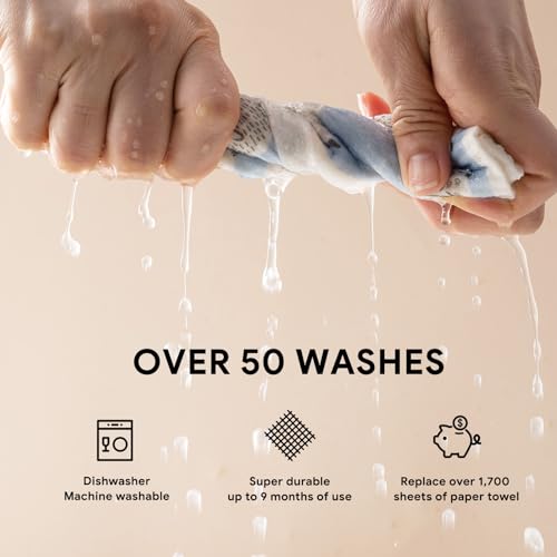 RECYCO Swedish Dishcloths for Kitchen | 6 Pack Farmhouse Friends Washable Dish Rags | Cellulose Reusable Cleaning Paper Towels | Absorbent Counter Dish Cloth Sponge Kitchen Wipes, 8" L x 7" W - color: Farmhouse Friends - 6 Pack