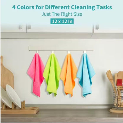 BLYN Microfiber Cleaning Cloths (24 Pack, Multicolors) – Ultra Absorbent, Streak-Free, Reusable Towels for Cleaning Kitchen, Car, Glass, Windows & Household Surfaces (30x30 inches)