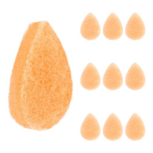IMPRESA Face Scrubber Exfoliator Sponges - Regular Puff - Natural Medical-Grade Foam - 10 Pack Reusable Exfoliating Pads - Deep Cleanse & Dead Skin Removal - Normal to Oily Skin - color: Natural, size: Regular