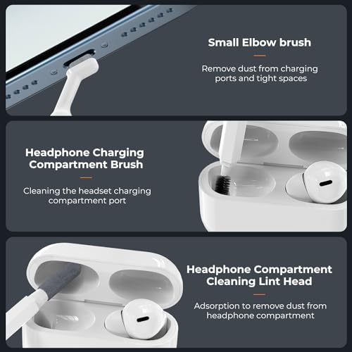K&F CONCEPT 20-in-1 Keyboard Cleaning Kit Laptop Cleaner, Multifunctional Electronic Device Cleaning Tool, for iPhone AirPods MacBook iPad, Camera PC Monitor Earbud TV Tablet Screens